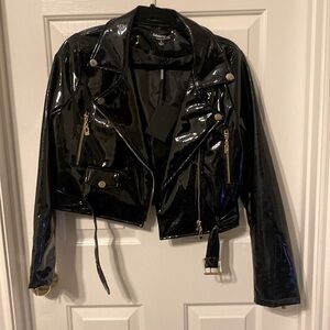 Patent Leather Biker Jacket